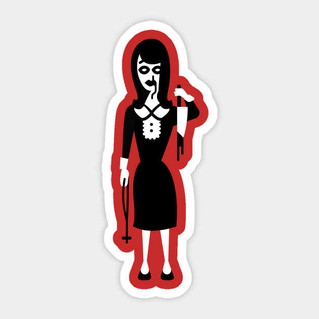 Femmes of Fright - DARLING! Sticker by evilgoods